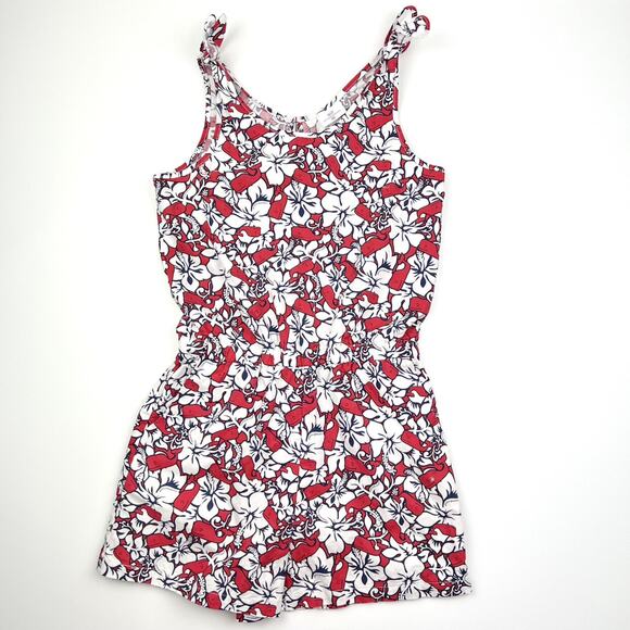 Vineyard Vines Red Hibiscus Romper - Picture 2 of 6